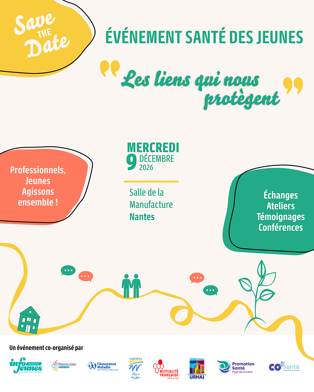affiche Journée Régionale Santé des Jeunes - "Les liens qui nous protègent"